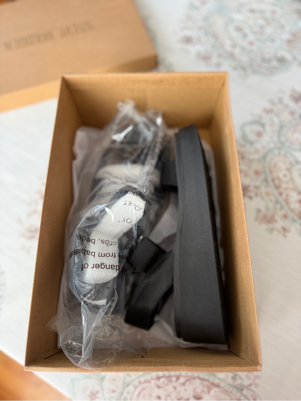 Steve Madden Black Dual-Strap Slingback Sandal - Picture 4 of 5